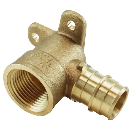3/4 In. Brass PEX-A Expansion Barb X 3/4 In. Female Pipe Thread Adapter 90-Degree Drop-Ear Elbow